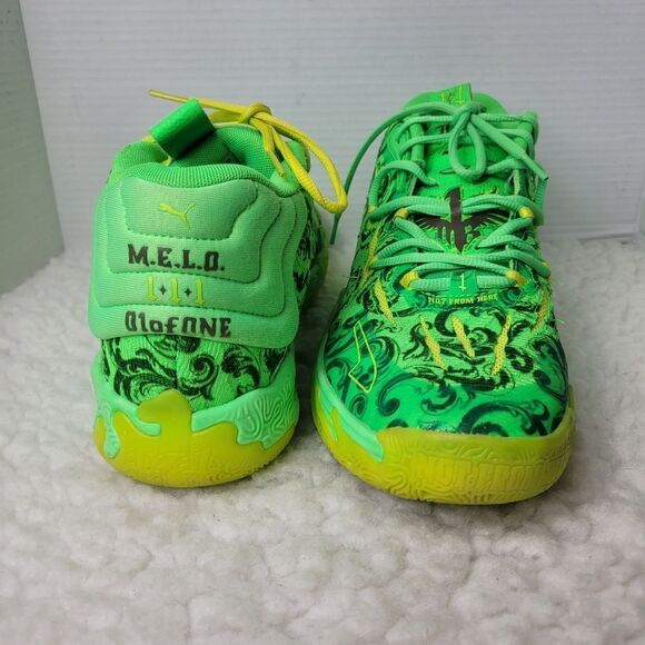 PUMA LAMELO MB.03 La France Mens Size 12 Green/Yellow 379233-01 basketball Shoes - Picture 7 of 12